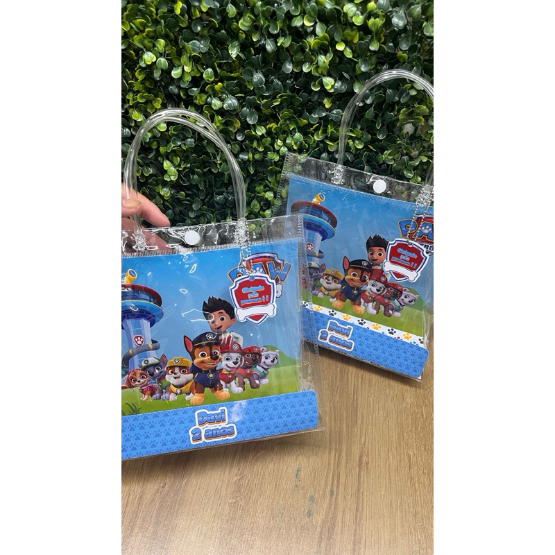 Sacola PVC Personalizada 20x20x8-Festa infantil- Lembrancinhas-Patrulha canina