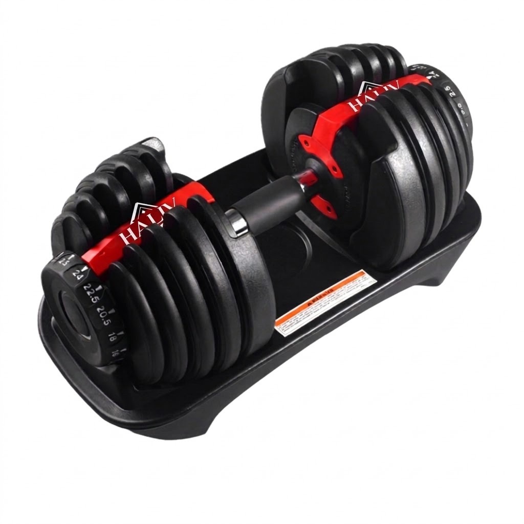 🔥 Halter Ajustável 2 a 24 kg – Versatilidade e Performance em um Só Produto! 🔥  Transforme seu treino com o halter ajust