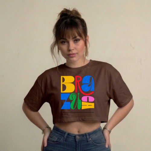 Blusa Cropped Oversized Feminina Estampada Camiseta Tshirt 100% Algodão Premium Soltinha Verão Estilosa Personalizado To