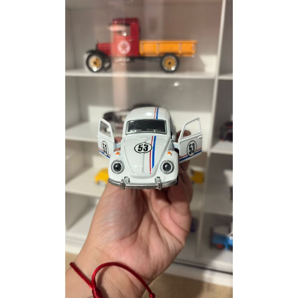 Miniatura Fusca Herbie 53 Metal Colecionável Abre Portas Escala 1:43
