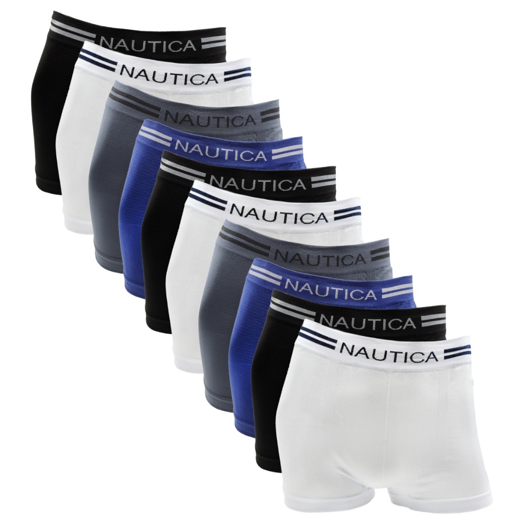 Kit 10 Cuecas Boxer Nautica Microfibra Original Masculina Confortável Sortida