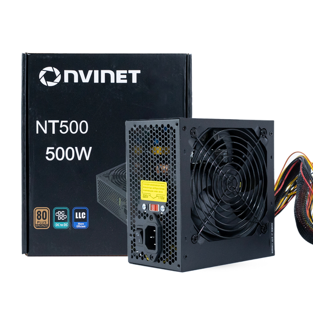Fonte Gamer ATX 500W NVINET 80 Plus Bronze Bivolt
