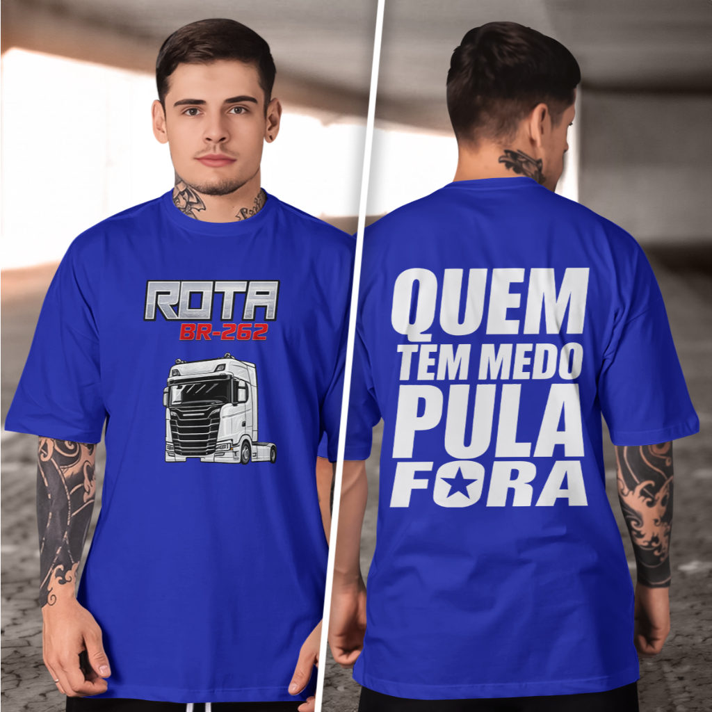 Camiseta Rota BR-262 e caminhão moderno Minimalista – Simples e Elegante 100% algodão