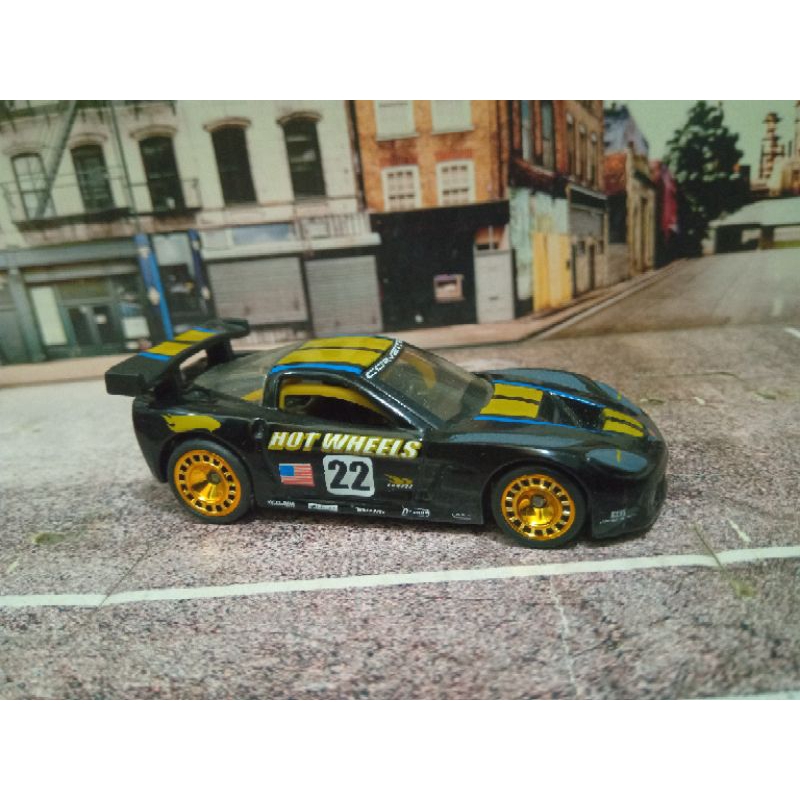 hot wheels Corvette C6-R t-hunt normal de 2007 personalizado (rodas com pneus de borracha)