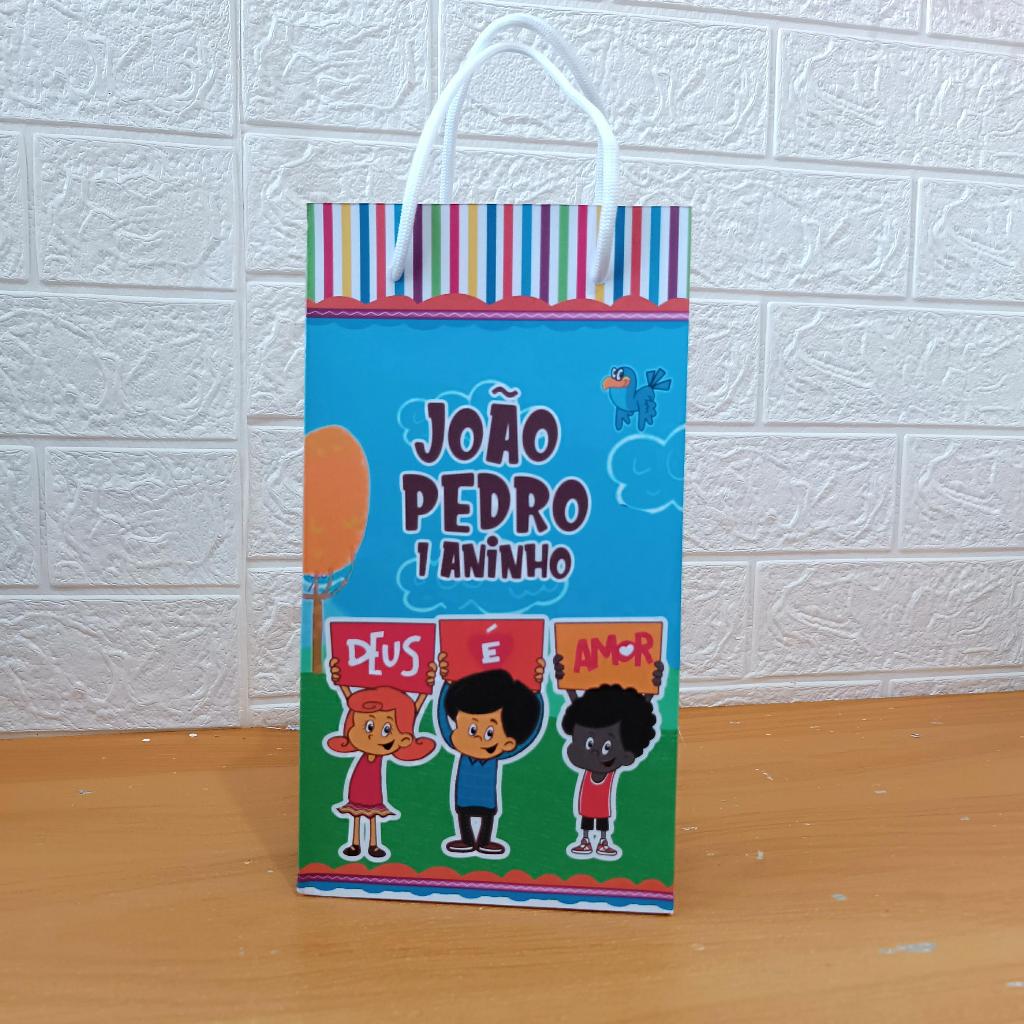 Sacolinha M - (Pegue e monte) -  3 Palavrinhas - Lembrancinha de festa infantil - Tematica unissex