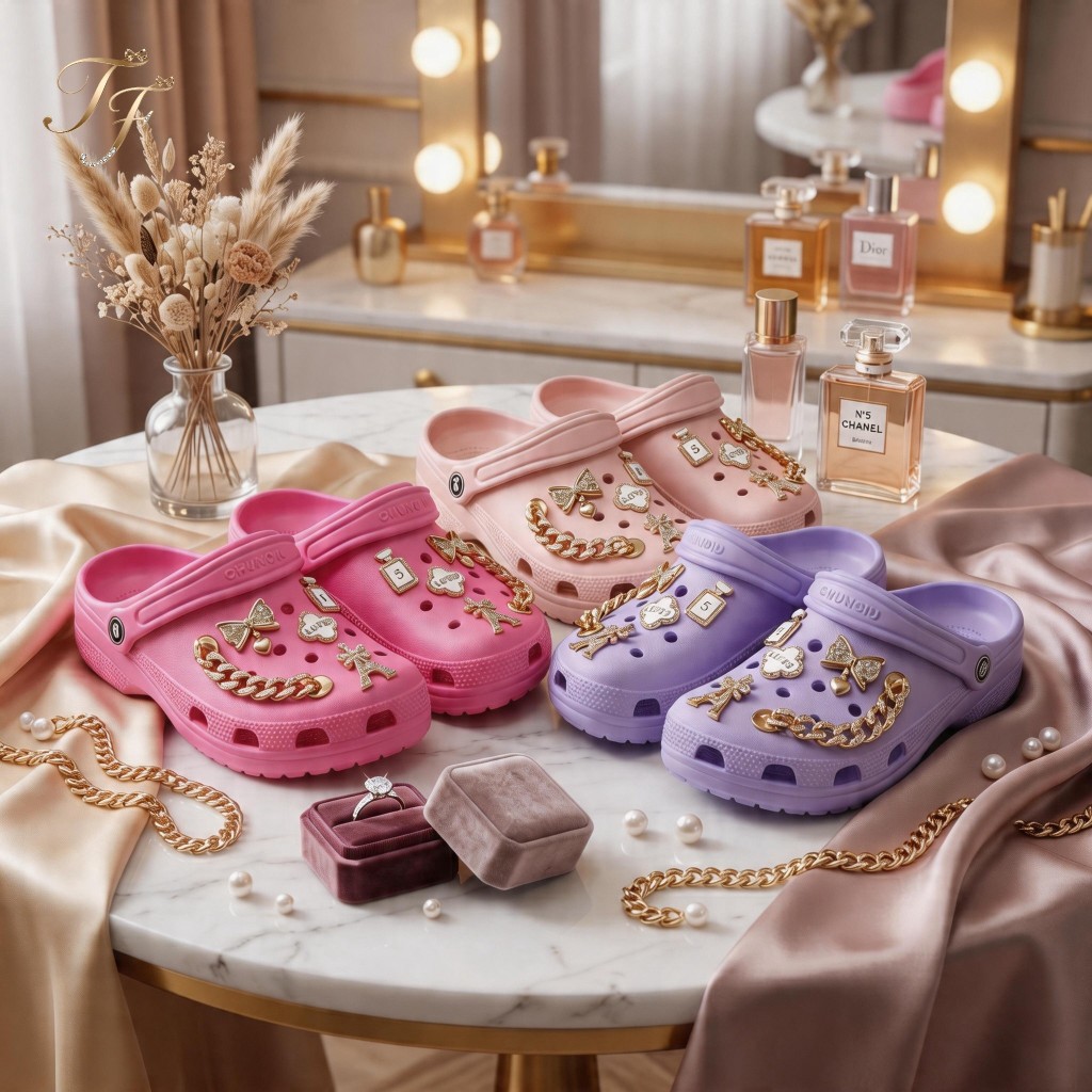 Babuche Feminino EVA Nuvem Confortável com Pins e Correntes - Sandália Macia Moda Luxo