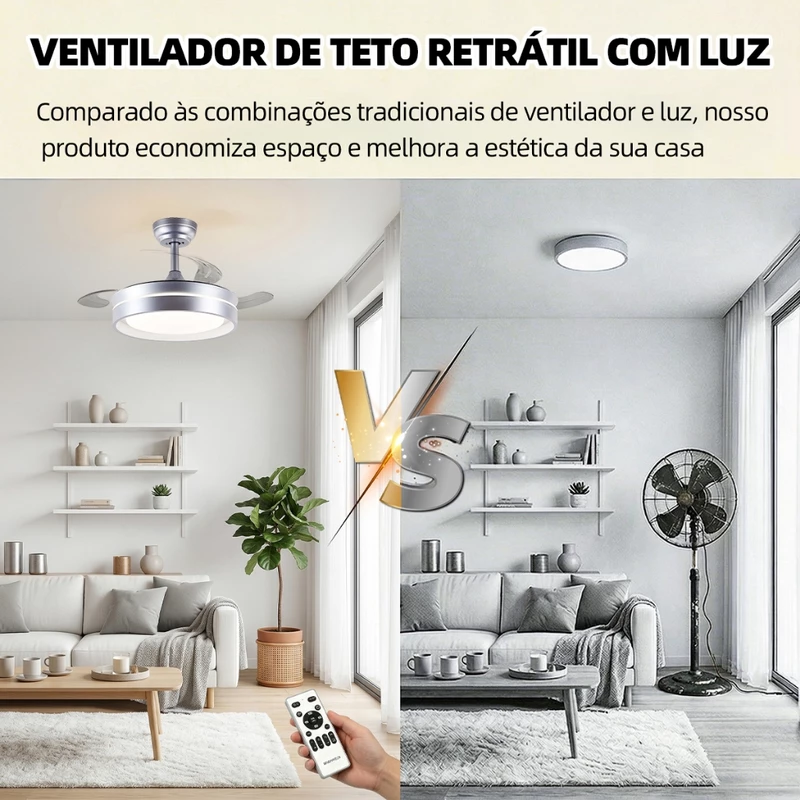 Ventilador de Teto LED Turbo Silencioso Retrátil Brightech 36/42 — foto 7