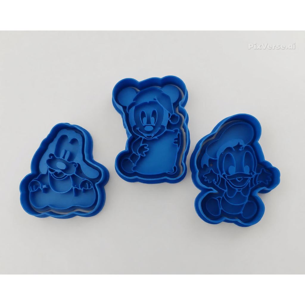 Kit 3 Cortador Marcador Disney Bebe Mickey Donald Pateta Pasta Americana