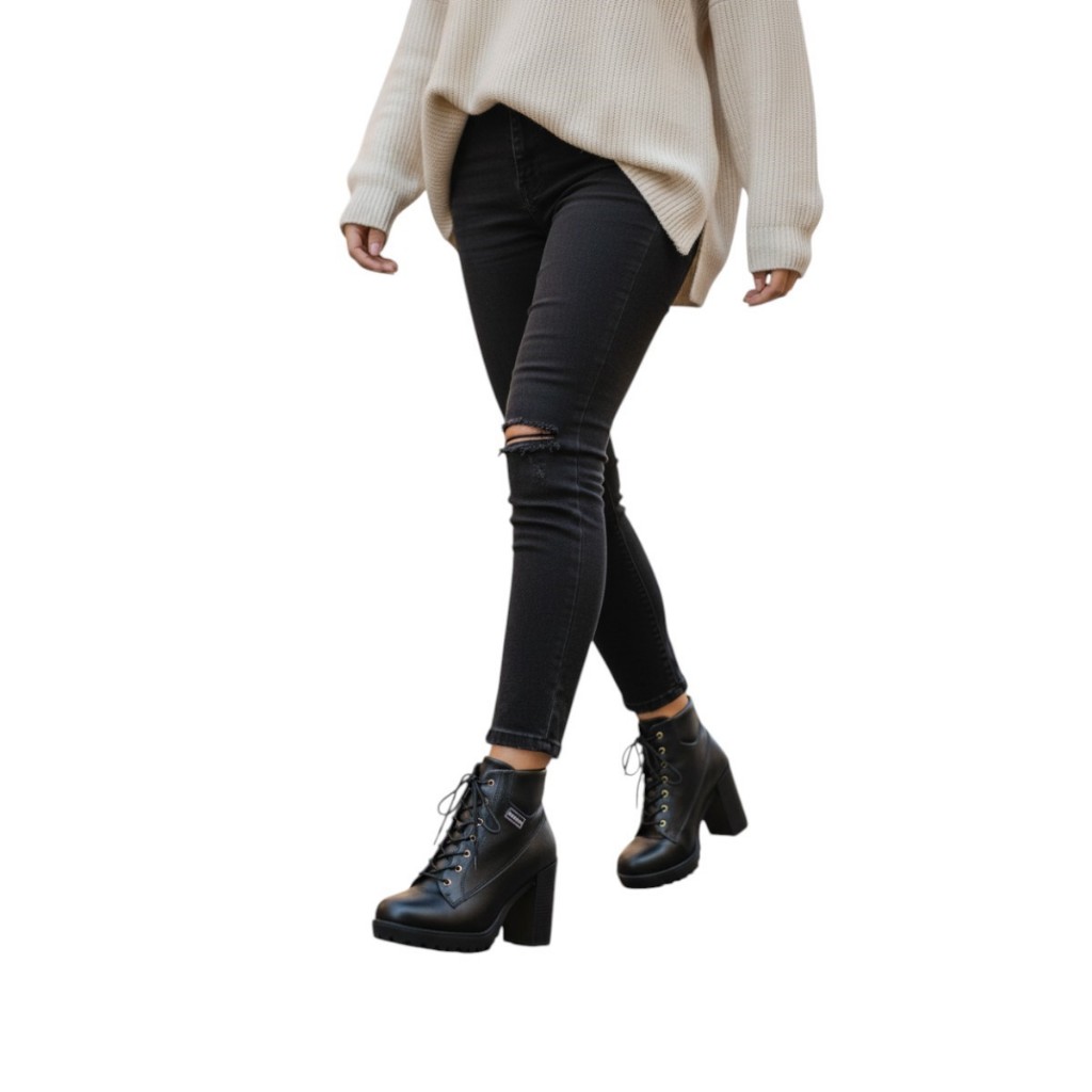 Bota Coturno Feminina Tratorada Salto Moleca 5325.119