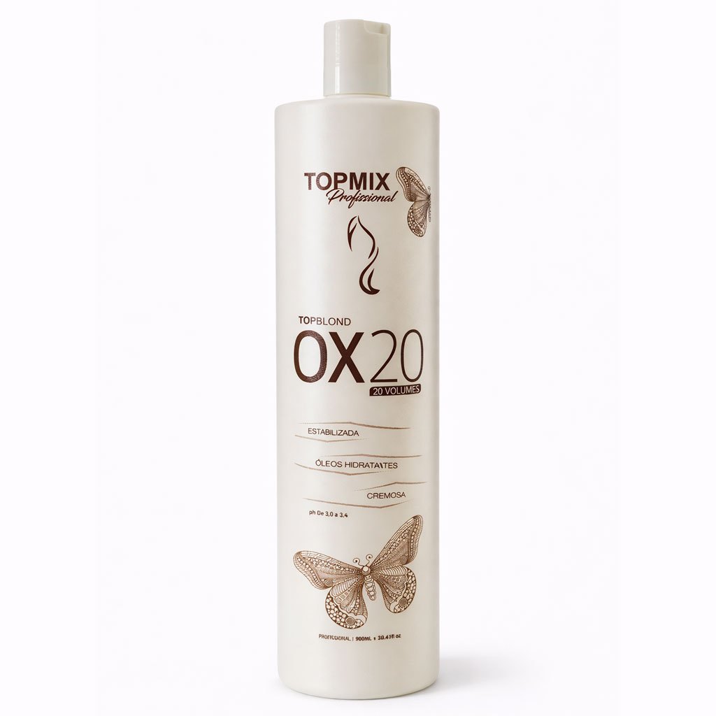 Água Oxigenada 20 Vol Topmix 900ml Ox 20 Profissional Coloração Tonalização