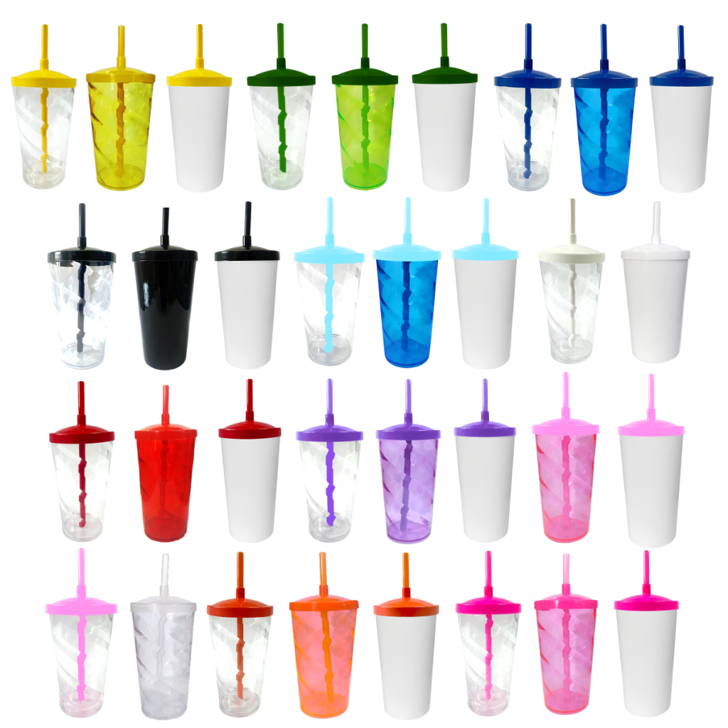 Kit 30 Copo Twister 500 mL Várias Cores - Festa Infantil - Decoração- Artigos de Festa