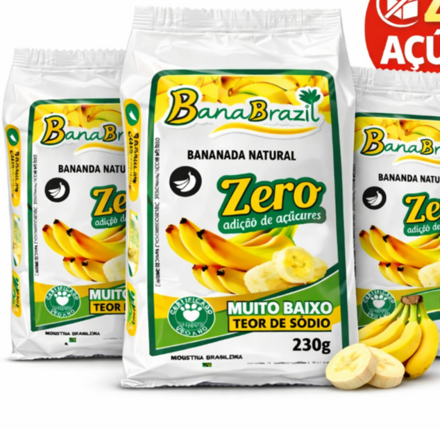 Kit Bananada BanaBrazil Zero Adição de Açúcar 230g Doces de Banana Natural Atacados dia das mae