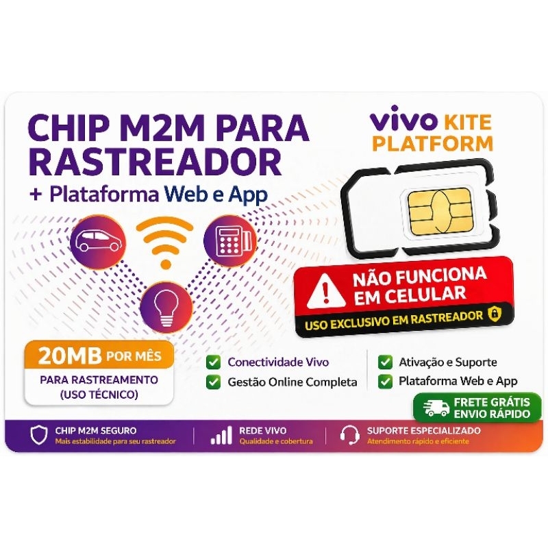 Chip M2M para Rastreador GPS TK303 TK905 ST901 GT06 J16 Veicular