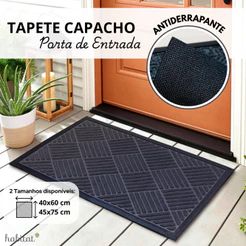 Tapete Capacho Emborrachado Porta de Entrada Saída Antiderrapante Decorativo Habitat