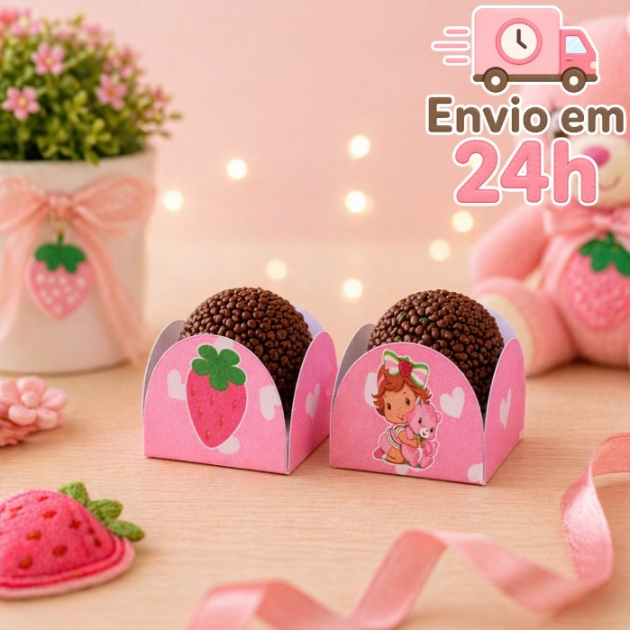 Forminha de Doces Personalizada no tema Moranguinho  Lembrancinha de Aniversário - Decoração