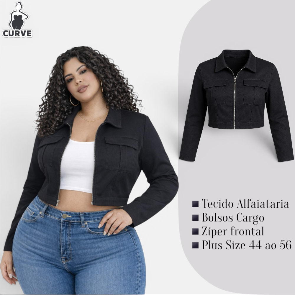 Jaqueta Feminina Plus Size Inverno Casaco de Frio Feminino Blusa de Frio com Ziper Jaqueta Feminina Pluz Size Jaquetinha