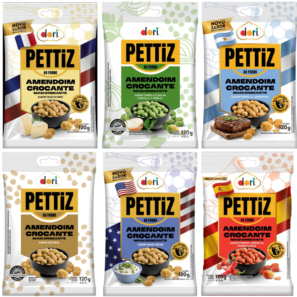 Amendoim Crocante Pettiz 120g Dori Snacks Petiscos | Escolha o Sabor