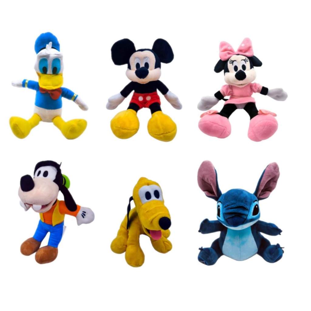 Pelúcia Mickey e Amigos Sortida e Unitária Multikids Stitch  Minnie, Pato Donald, Pluto- BR2201
