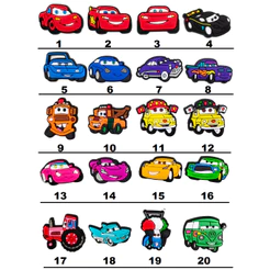 Kit de 5 a 20 Jibbit Carros com 20 Estilos de Decorações Desenho Animado Criança Carros McQueen