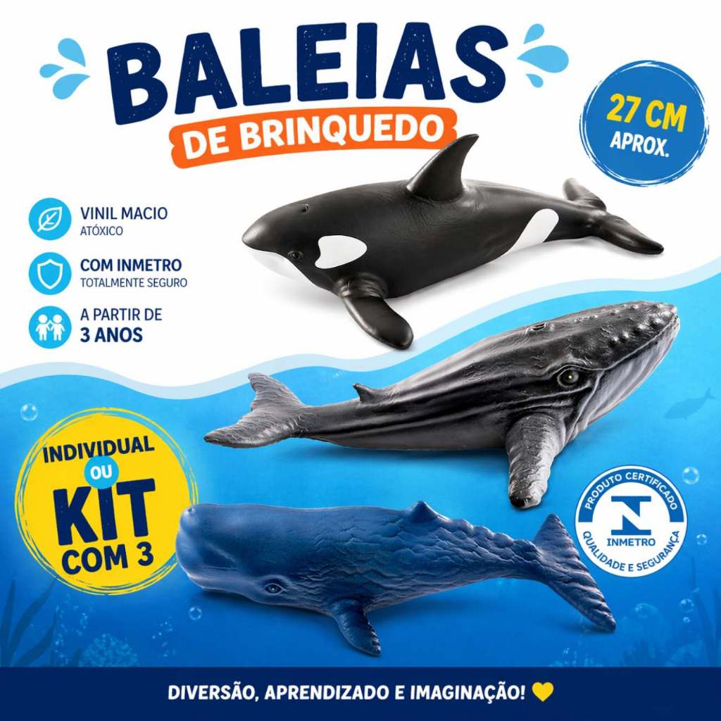Animais Marinhos Aquáticos Baleia Orca Cachalote Jubarte Brinquedos Tipo Realista