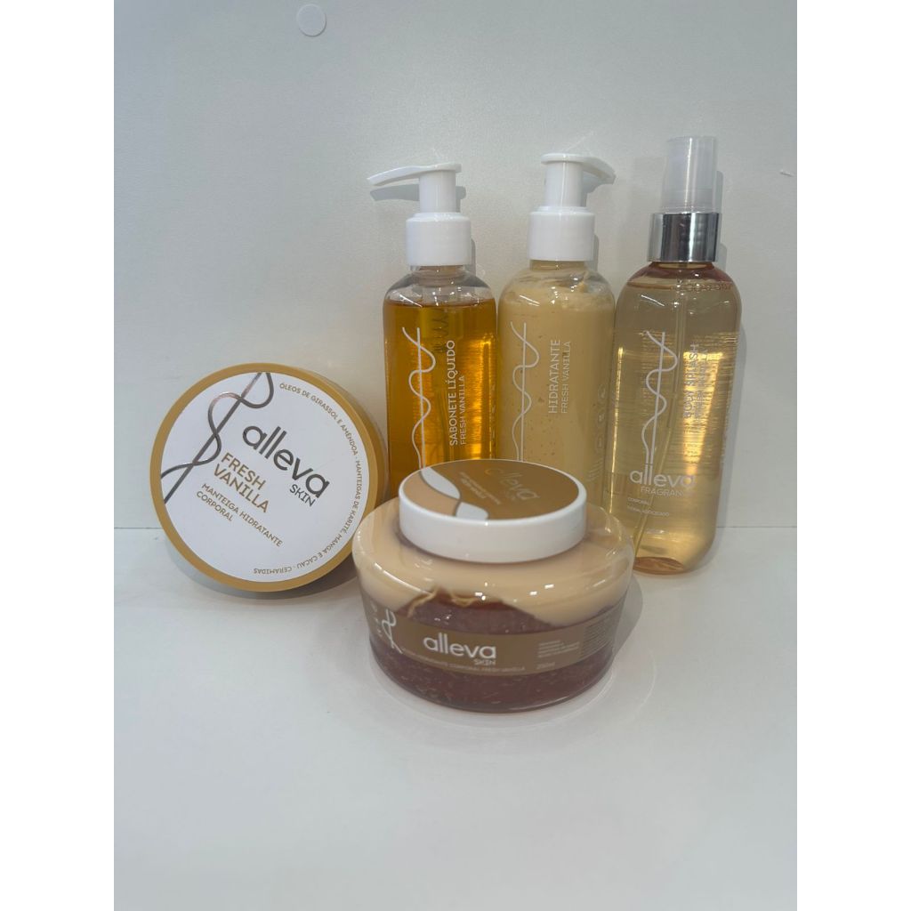 Kit Fresh Vanilla C/ 5 Itens Manteiga Sabonete Geleia Body Splash - Alleva