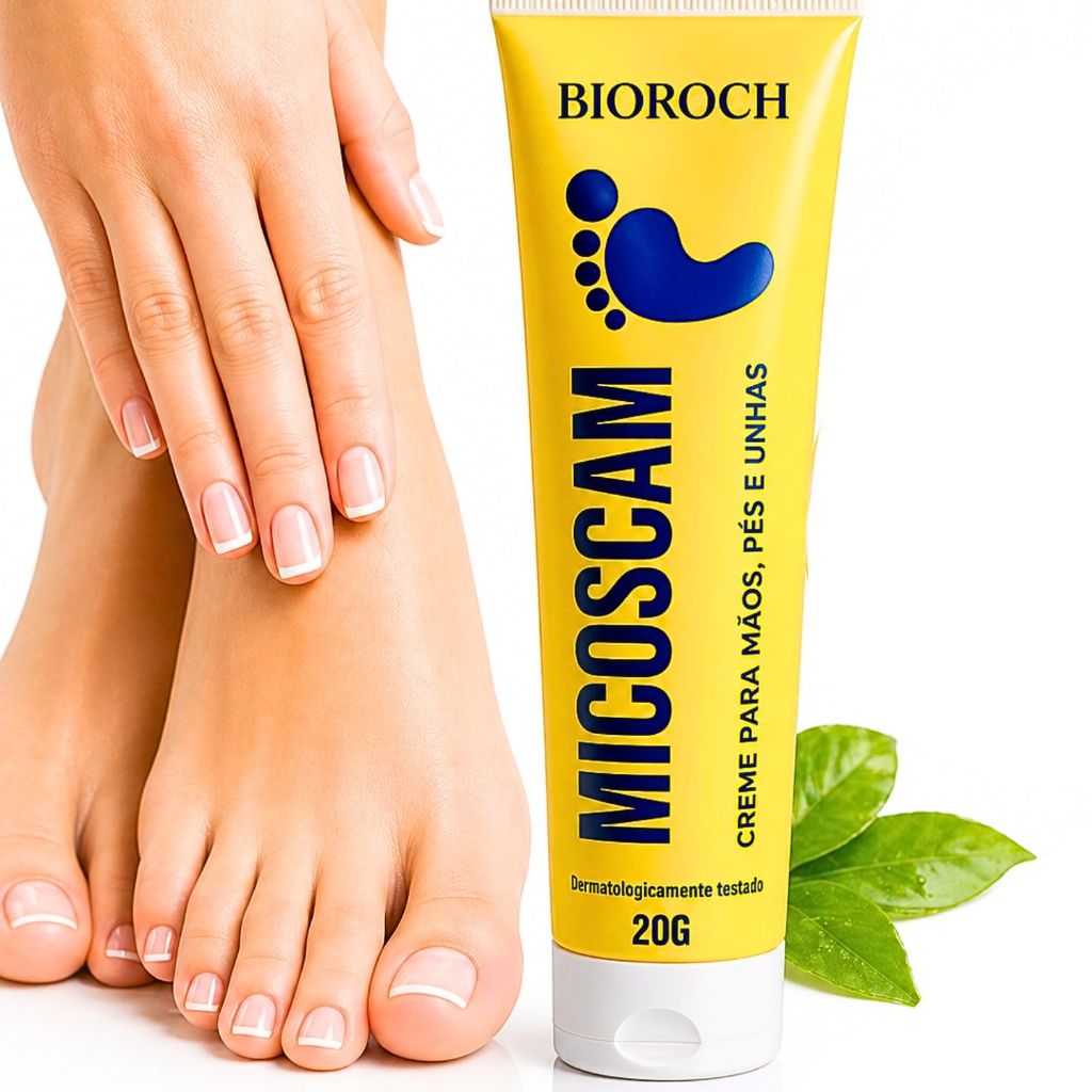Micoscam para Unhas Fracas Dedos descamando Pés Mãos Creme 20g