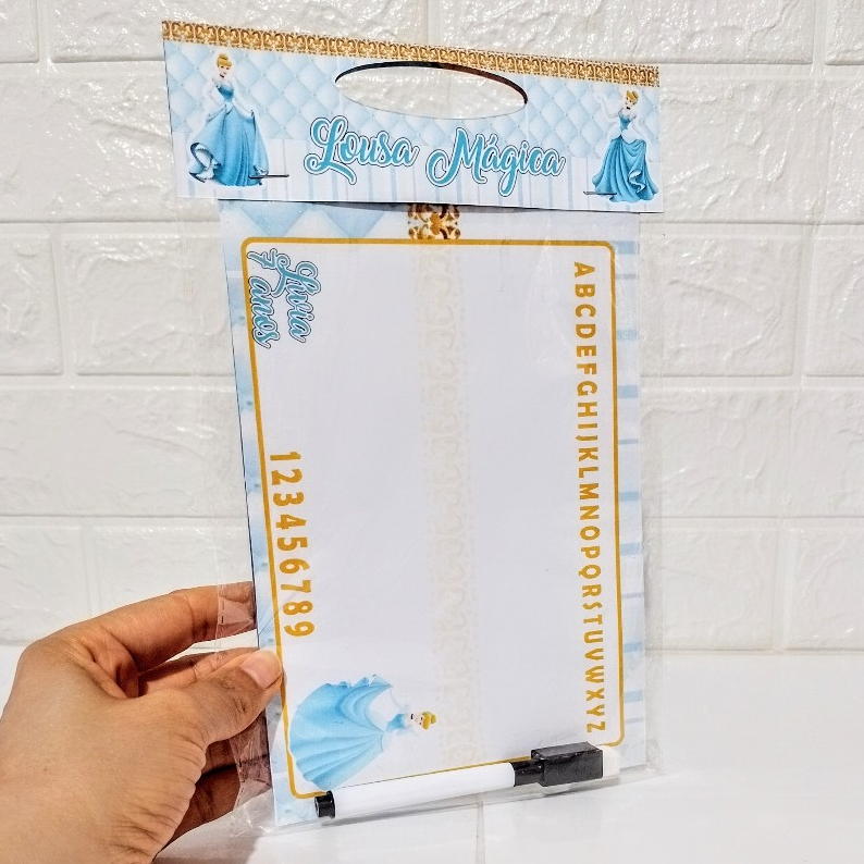 Lousa Mágica 3 em 1 PRINCESA CINDERELA Personalizada  Lembrancinha Festa Aniversário Infantil  ENVIO RÁPIDO/TODOS  TEMAS