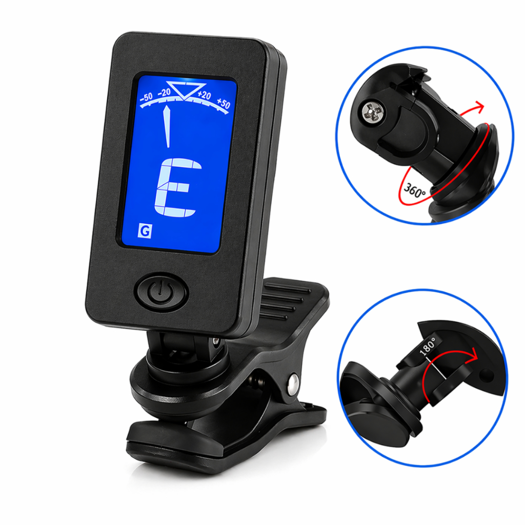 Afinador Digital Para Violão Guitarra Baixo Violino Cavaco Elétrico Clip