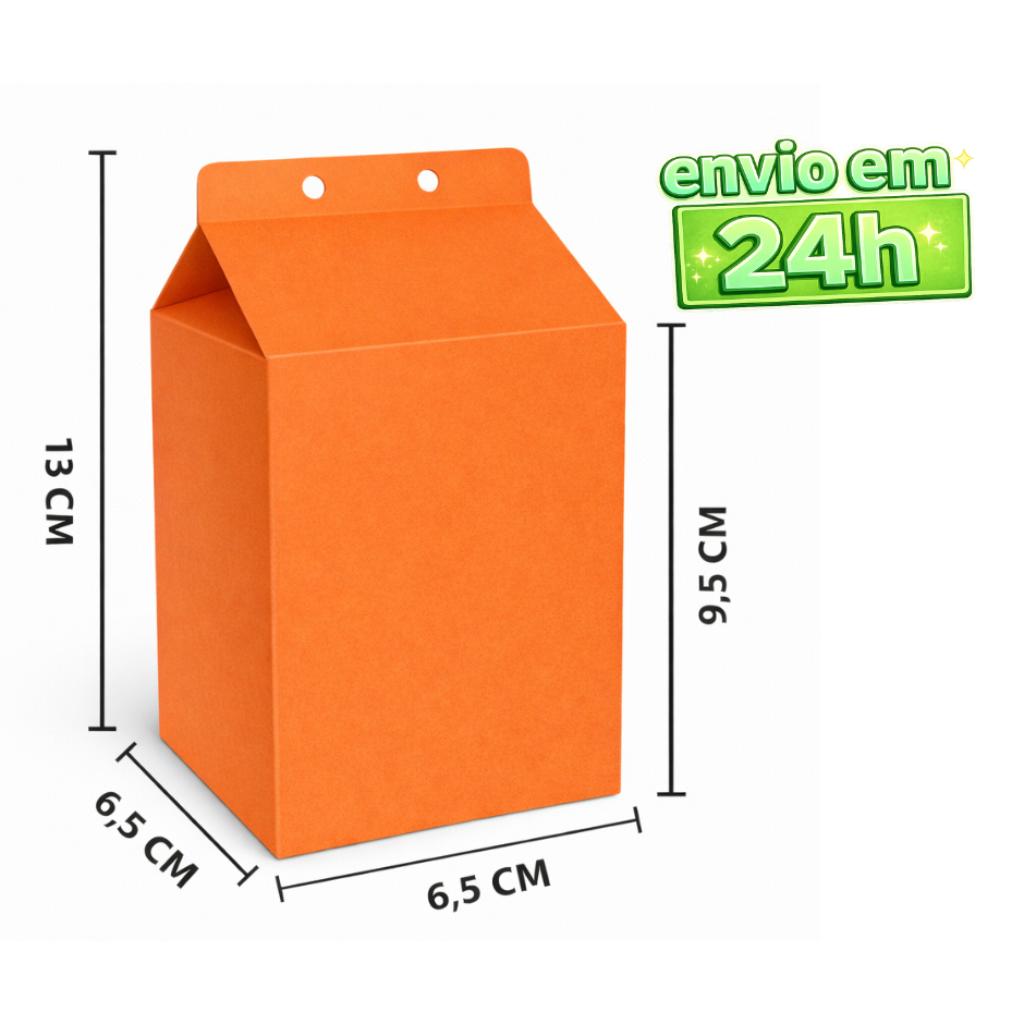 10 Caixa MILK LARANJA lisa para personalizar lembrancinhas para festa