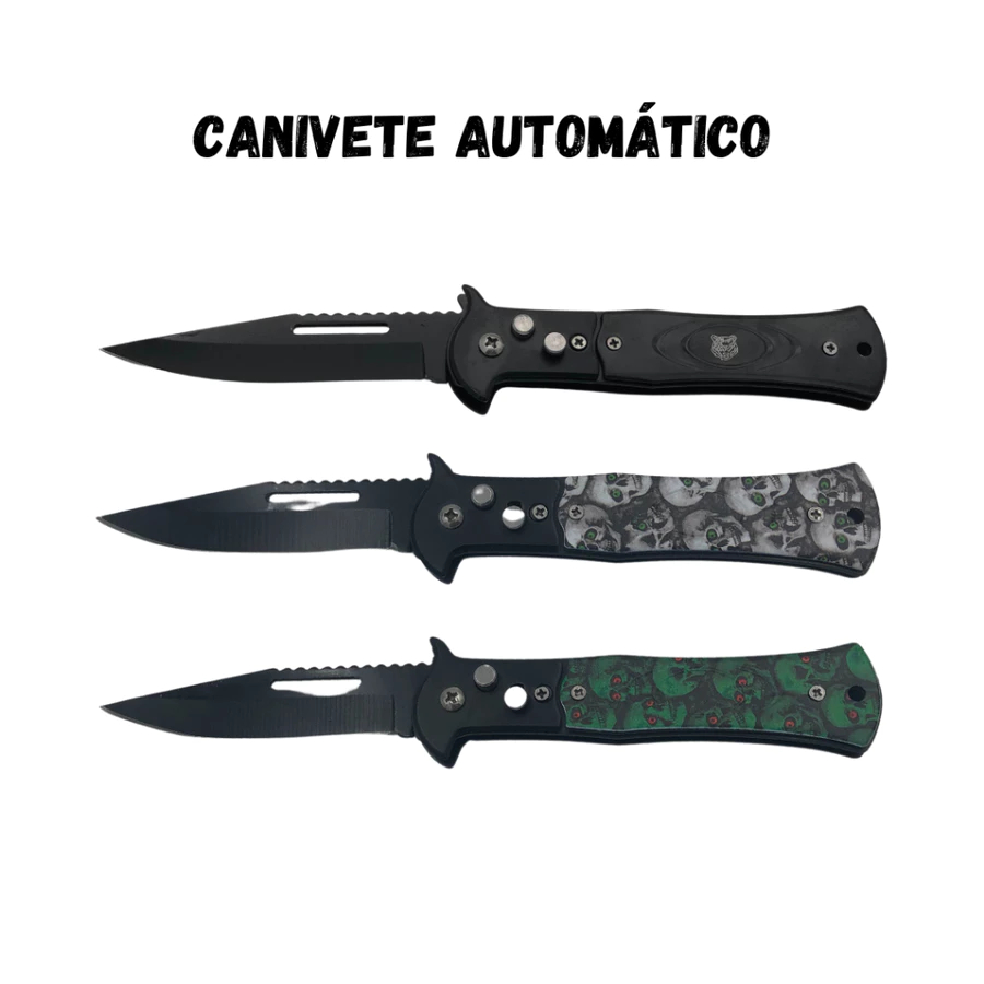 Canivete Tático Automático Escorpião Aço Esportivo E Camping