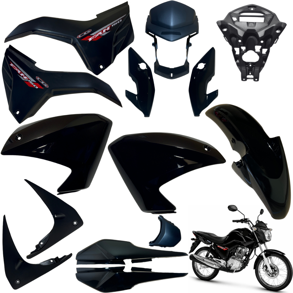 Kit Carenagem Cg Fan 150 2014 /2015 / Aba do Tanque  Farol Completo Tampa Lateral Rabeta Paralama