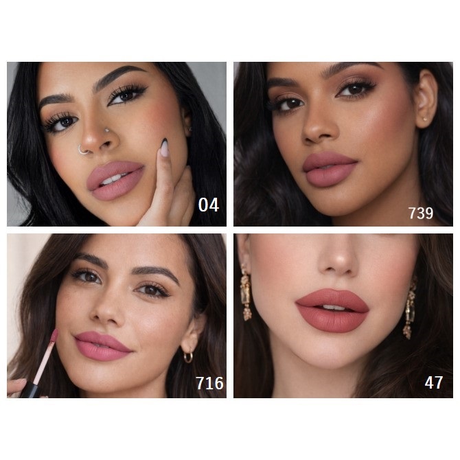 Batom Matte Líquido 24 e 30 horas Max Love Escolha as Cores Promoção Batons Vinho Vermelho Rosa Nude