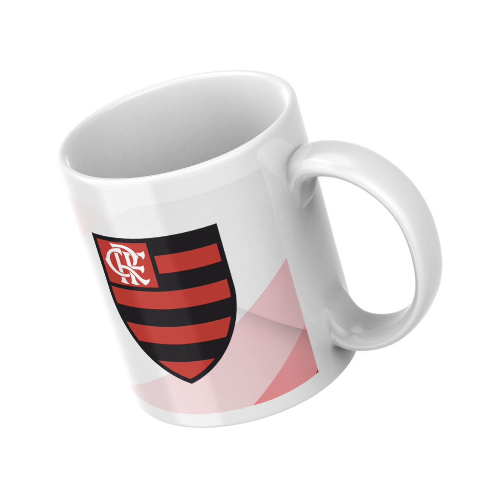 Caneca Xicara Café Brasil Porcelana Flamengo Torcedor Preto Vermelho 325ml Brasil