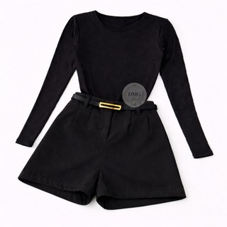 Kit Body Manga Longa + Short Alfaiataria C/ Cinto - ENVIO IMEDIATOO!!!