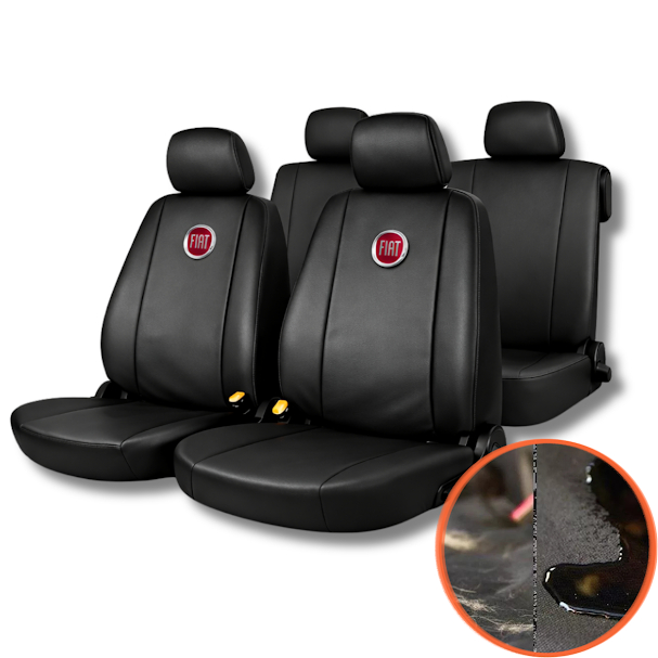 Jogo Capa Universal Banco Automotivo Couro Interior Carros Fiat Palio ELX - Uno Mille - Uno Fire - Anos 2003 Até 2016