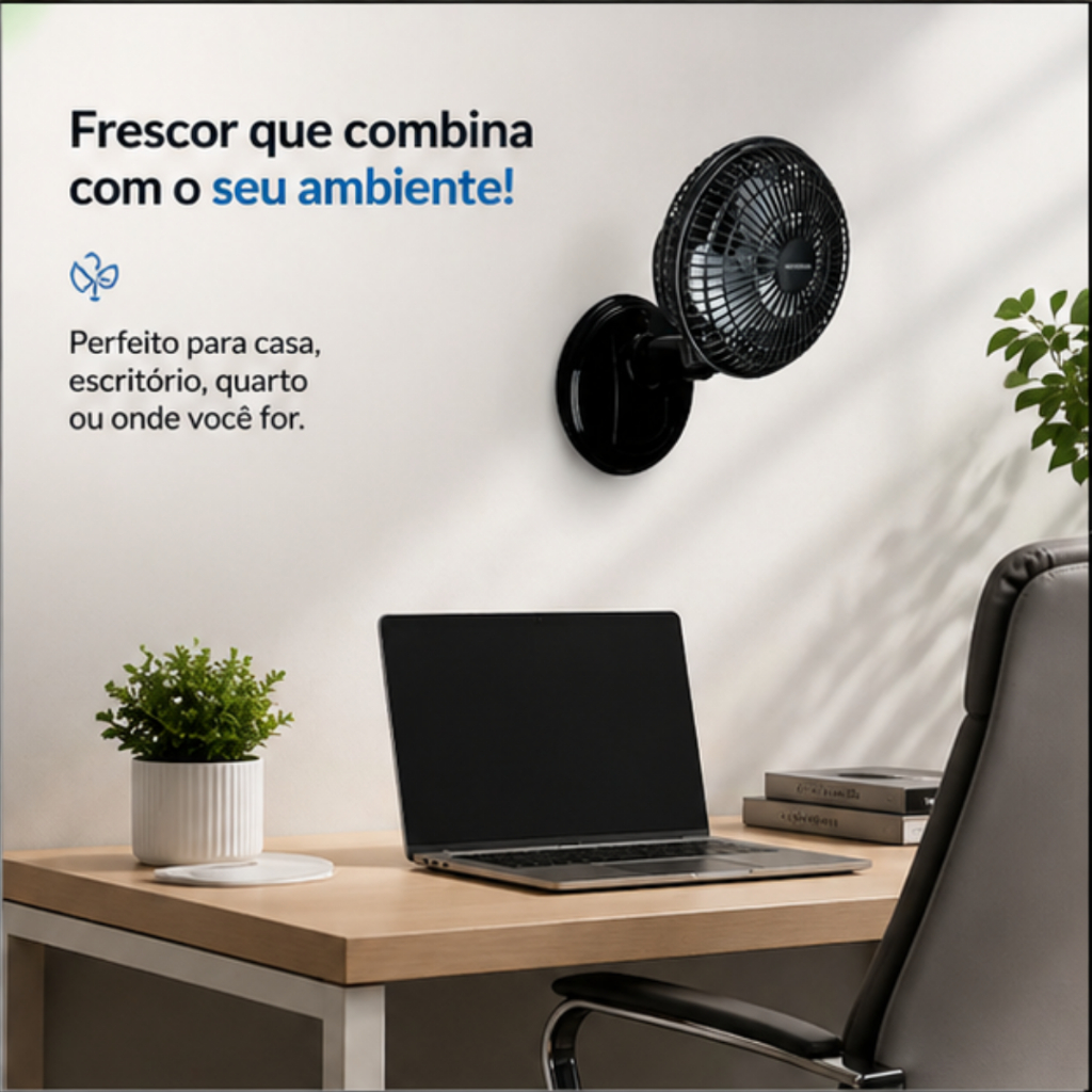 Ventilador Mini Turbo 20cm Ventimais Portátil de Mesa Potente Silencioso 127V 220V Compacto Casa Lar — imagem 2 de 2