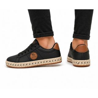 Tênis Detalhe Corda Solado Casual Confortável Moda Tendência
