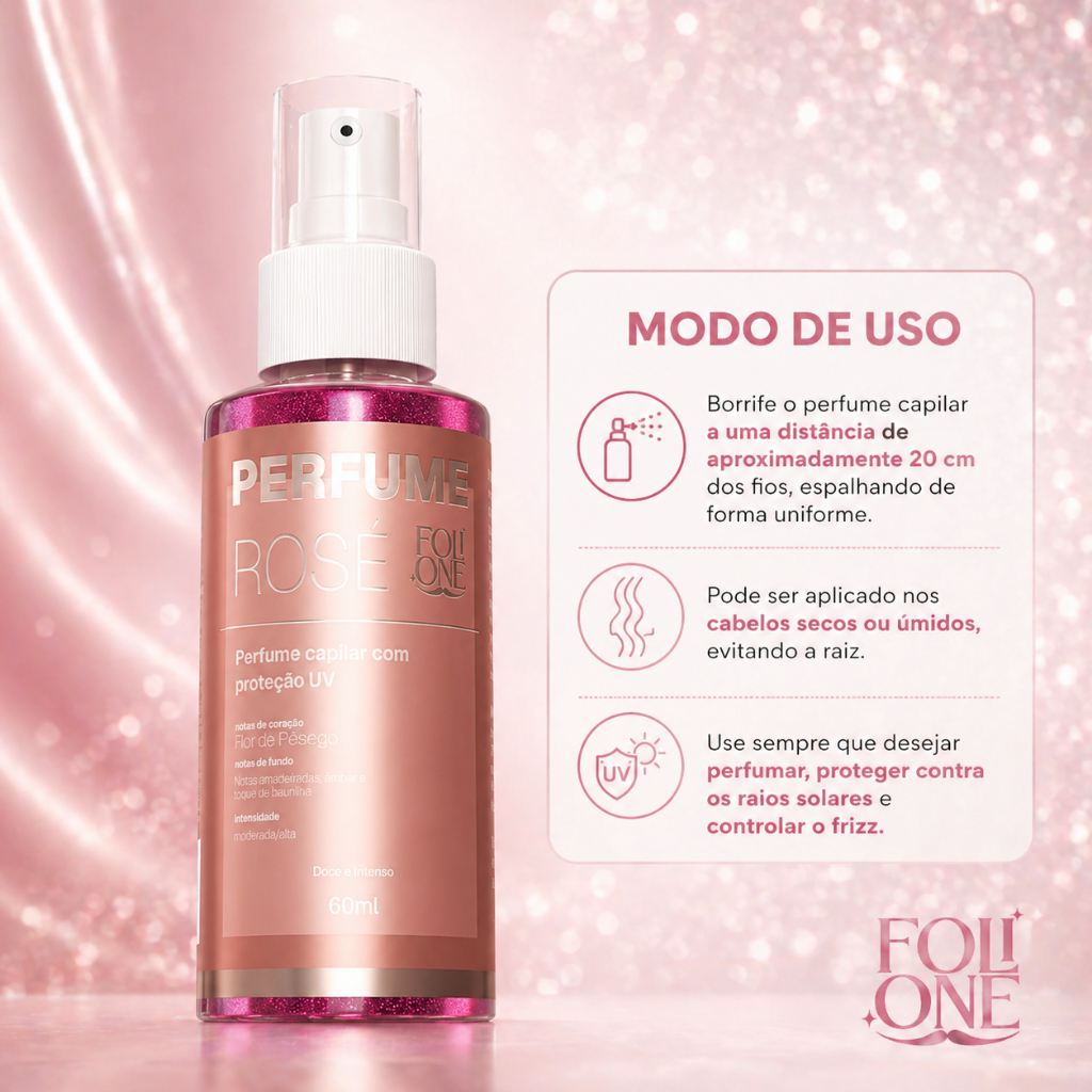 Perfume De Cabelo Rosé Luxo Anti Frizz Proteção UV Brilho Para Cabelo — imagem 2 de 2