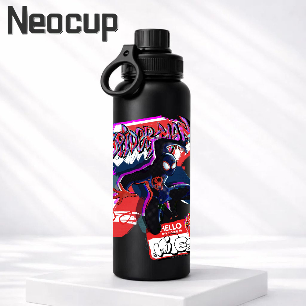 Garrafa Térmica Fresh Aço Inoxidavel Homem Aranha Super heróis Spider man com tampa e Alça 600ml