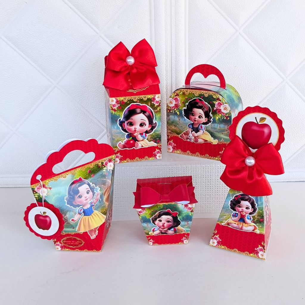 Kit Festa Branca de Neve Baby Lembrancinha Personalizadas Caixinhas Aniversário Infantil -PEGUEMONTE