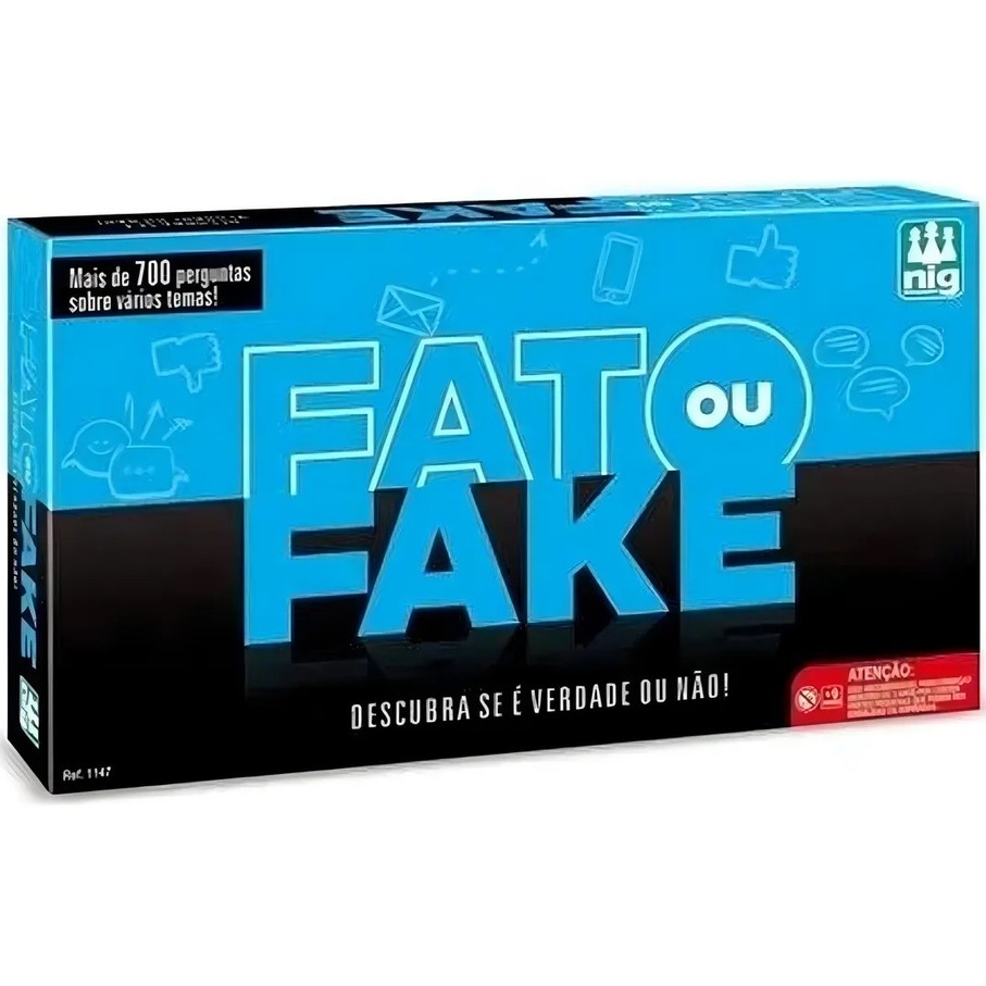Jogo Educativo Fato ou Fake NIG Brinquedos Jogo Fato ou Fake