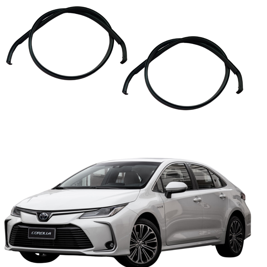 Par 2x Frisos de Borracha  Lateral Teto Toyota Corolla 2020 até 2024 Vedação Proteção Guarnição