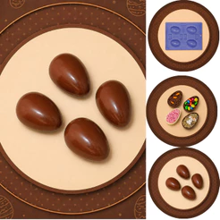 1~5 Forma Para Chocolate Especial 3 Partes Ovo Liso 50gr P30 Porto (CHOCO)