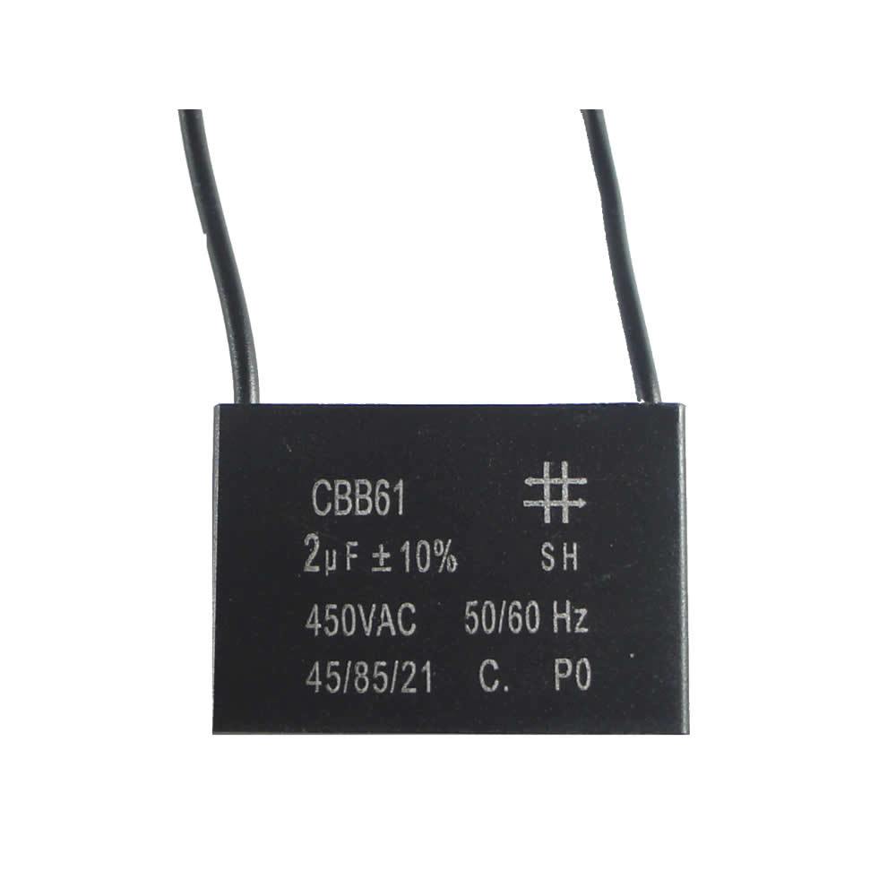 Capacitor De Partida Cbb61 2uf 450vac (2fios)