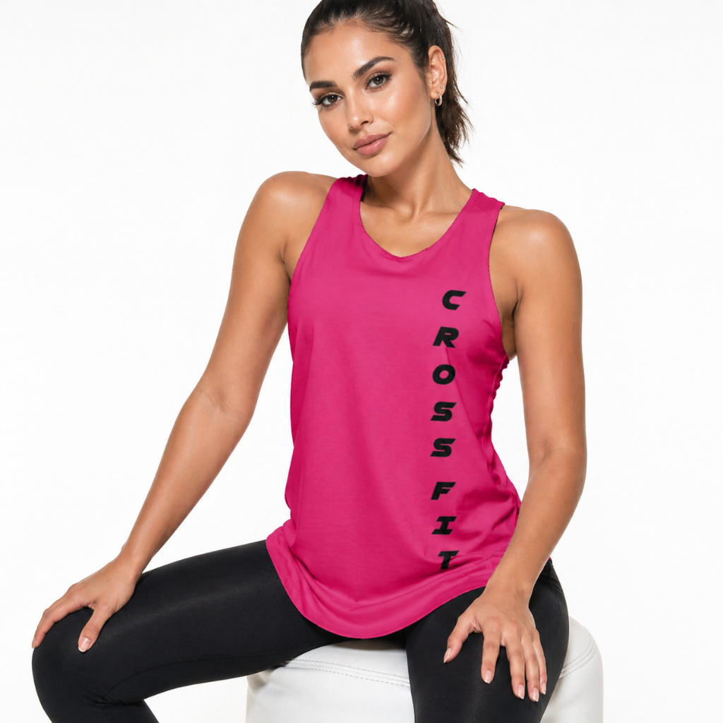 Blusa Feminina Regata Esportiva est. Crosfit Lateral 003 Academia Caminhada cores academia