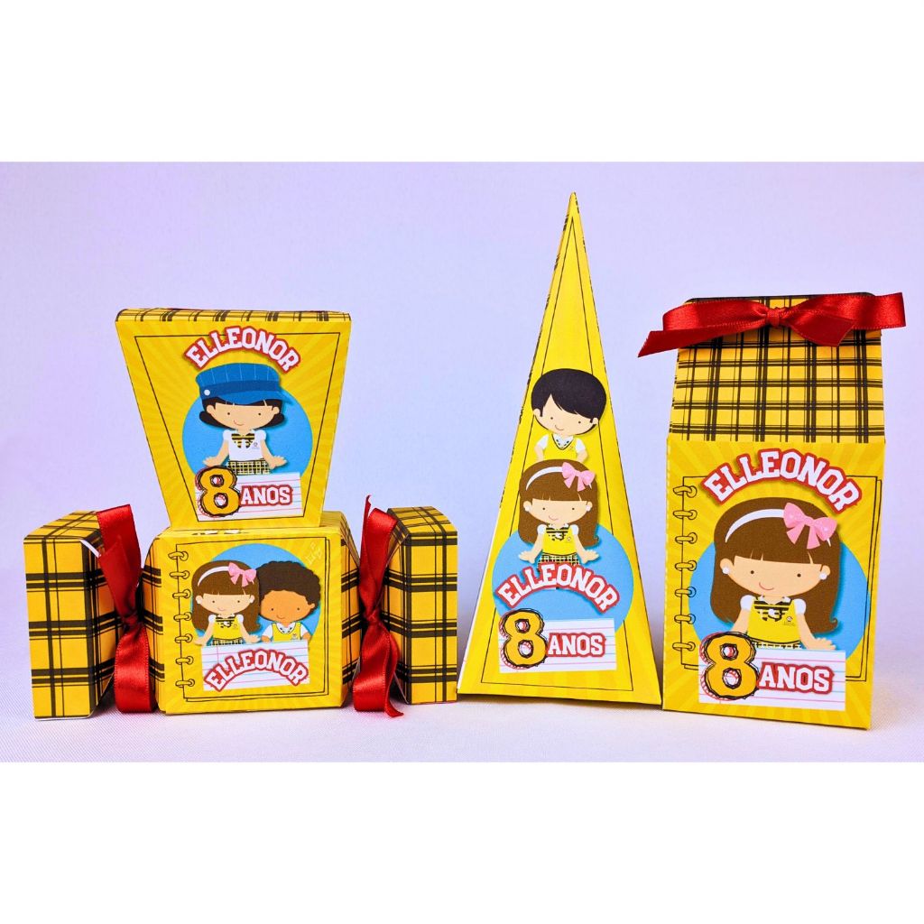 Kit 10 a 45 Caixinhas Carrossel Novela Personalizada Com Fita Lembrancinhas Para Festa Aniversario Festinha Infantil