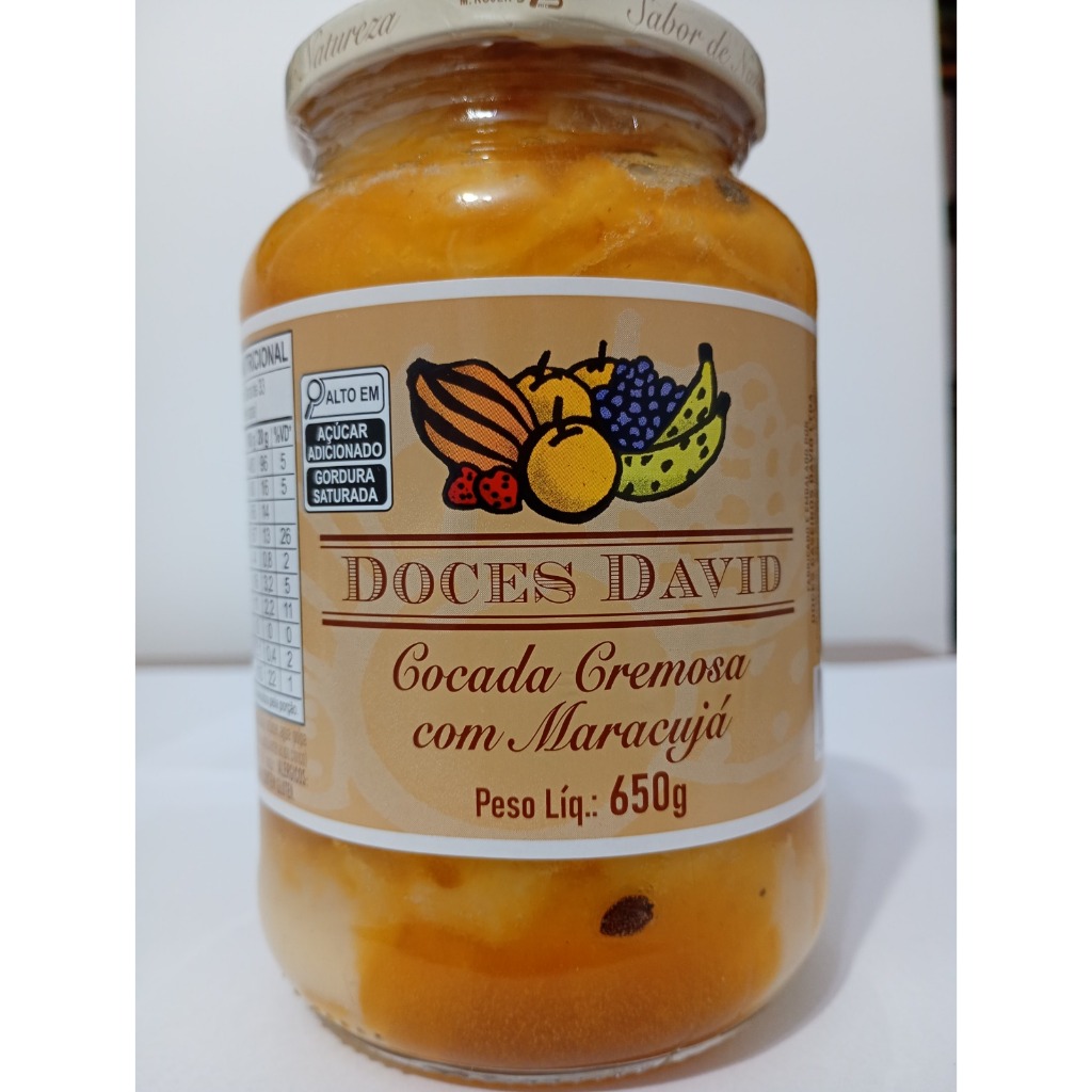 COCADA COM MARACUJÁ 650g DOCES DAVID TRADICIONAL DE MORUNGABA