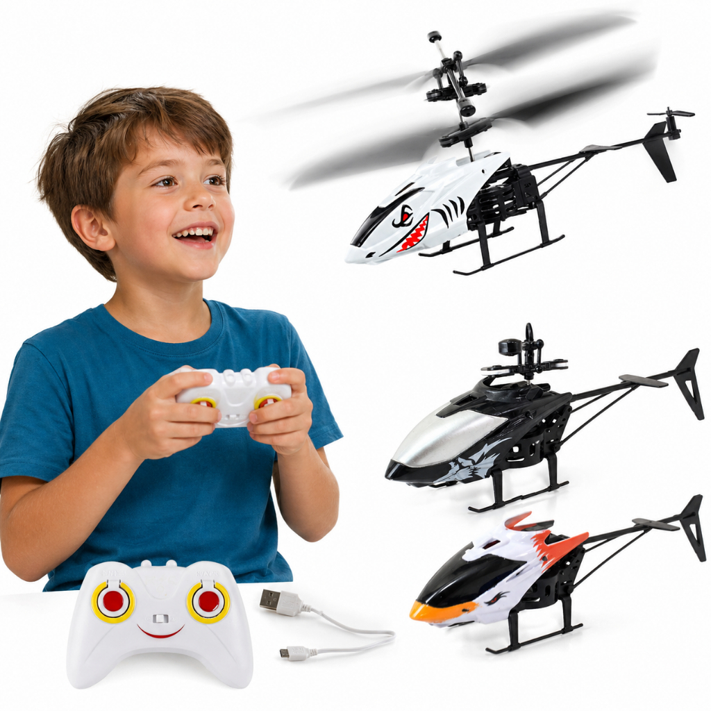 Helicóptero Controle Remoto Infantil Recarregável USB 3 Modelos Brinquedo