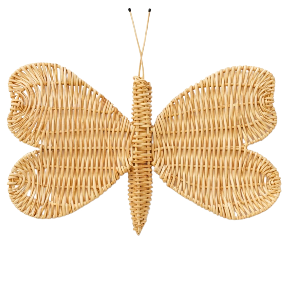 Borboleta decorativa em fibra natural - disponível em 2 tamanhos