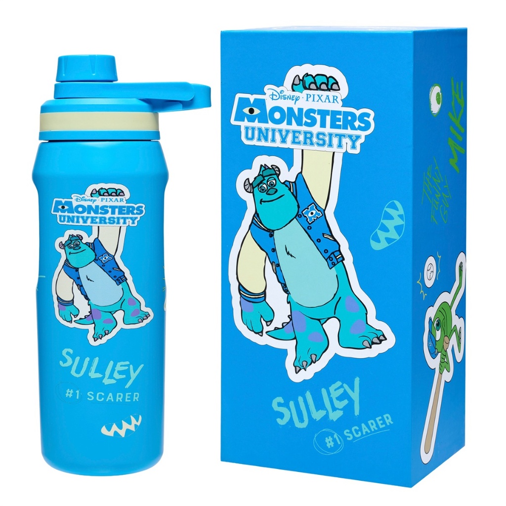 Garrafa Térmica Sulley Monstros S.A 550 ML Inox Resistente Bebidas Quentes ou Frias Original Disney
